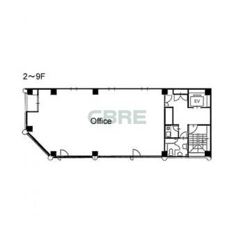 2階〜9階 平面図
