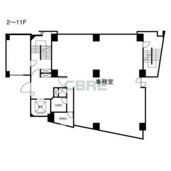 2階〜11階 平面図