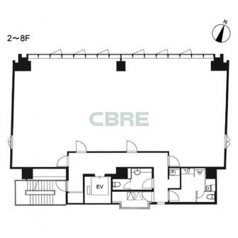2階〜8階 平面図