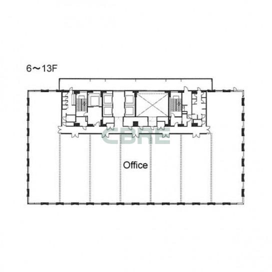 6階〜13階 平面図