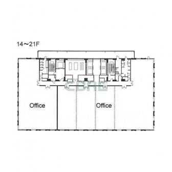 14階〜21階 平面図
