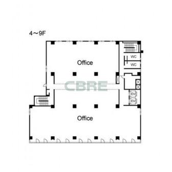 4階〜9階 平面図