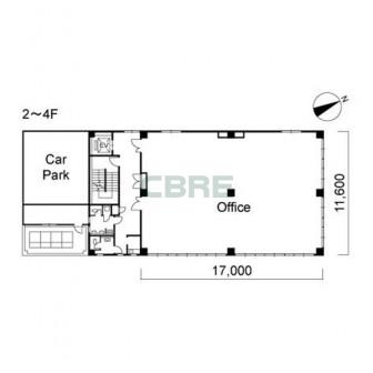 2階〜4階 平面図