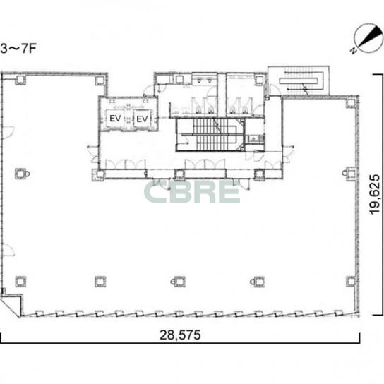 3階〜7階 平面図