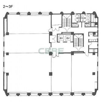 2階〜3階 平面図