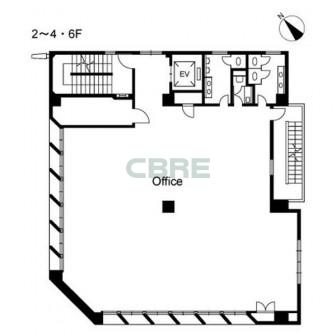 2階〜4階 平面図