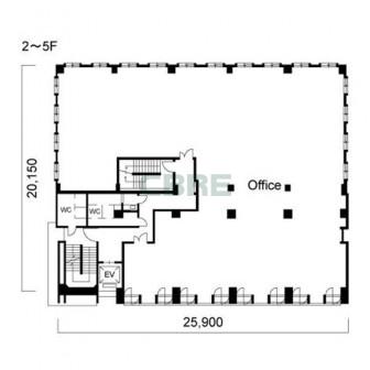 2階〜5階 平面図