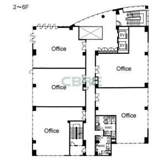 2階〜6階 平面図