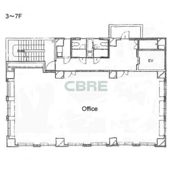 3階〜7階 平面図