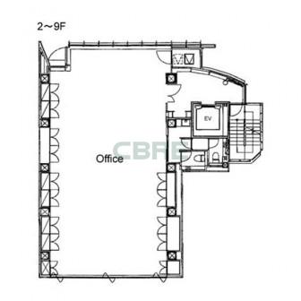 2階〜9階 平面図
