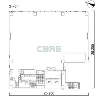 2階〜8階 平面図