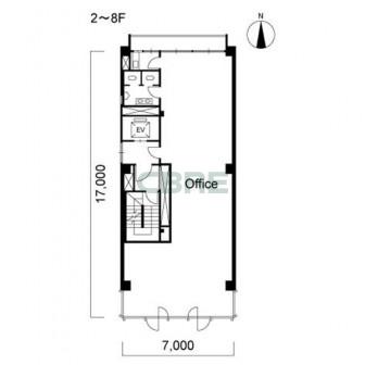 2階〜8階 平面図
