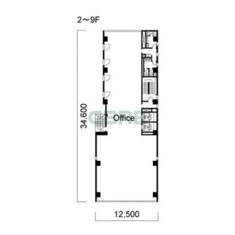 2階〜9階 平面図