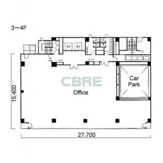 3階〜4階 平面図