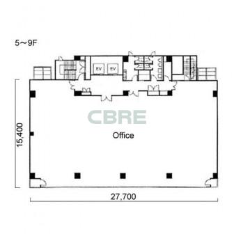 5階〜9階 平面図
