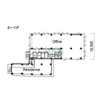 6階〜11階 平面図