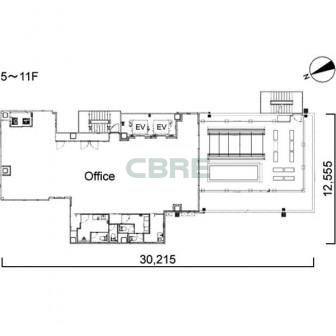 5階〜11階 平面図