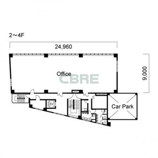 2階〜4階 平面図