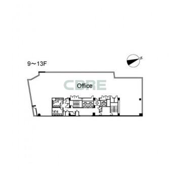 9階〜13階 平面図
