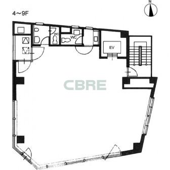 4階〜9階 平面図