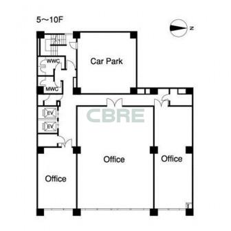 5階〜10階 平面図