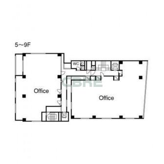 5階〜9階 平面図