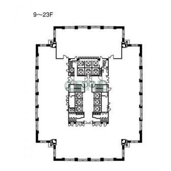 9階〜23階 平面図