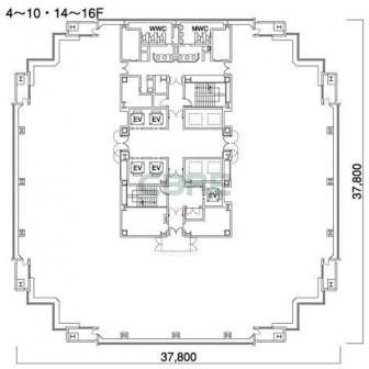 4階〜10階 平面図