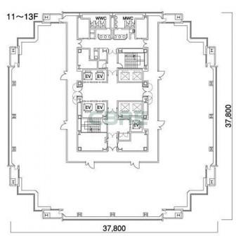 11階〜13階 平面図