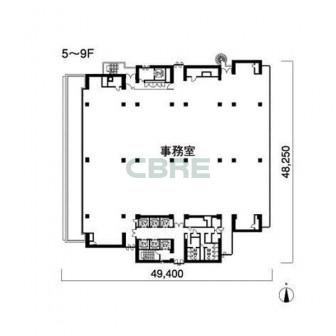 5階〜9階 平面図