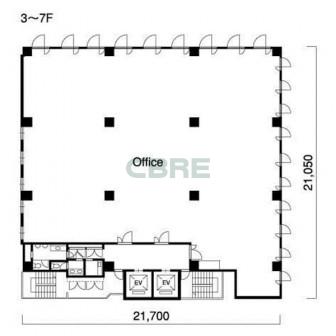 3階〜7階 平面図