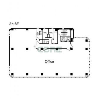 2階〜8階 平面図