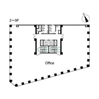 2階〜9階 平面図