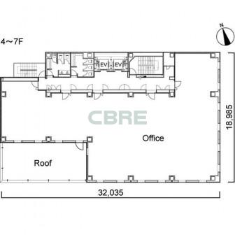 4階〜7階 平面図