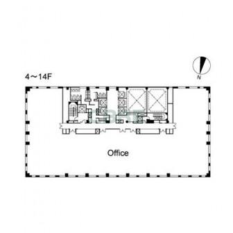 4階〜14階 平面図