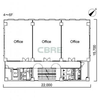4階〜6階 平面図