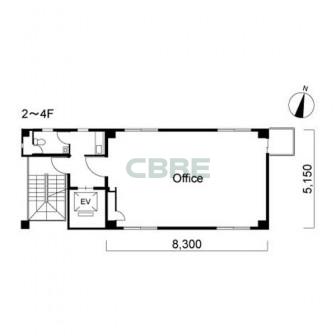 2階〜4階 平面図