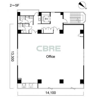 2階〜5階 平面図