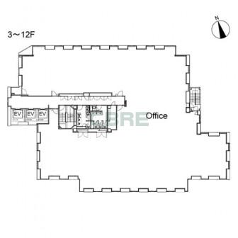 3階〜12階 平面図