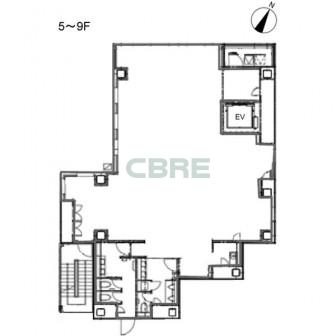 5階〜9階 平面図