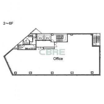 2階〜6階 平面図