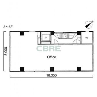 3階〜5階 平面図