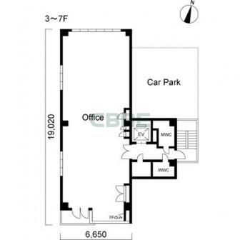 3階〜7階 平面図