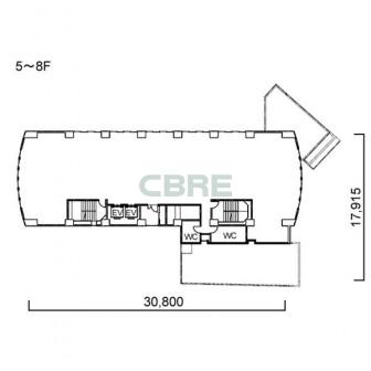 5階〜8階 平面図