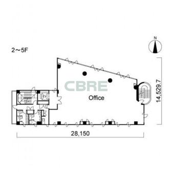 2階〜5階 平面図
