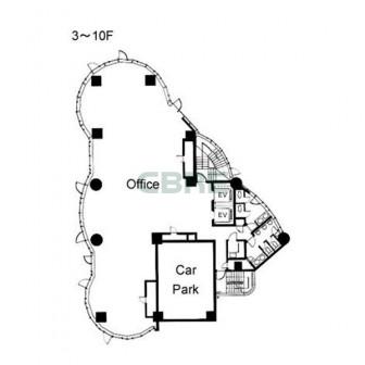 3階〜10階 平面図