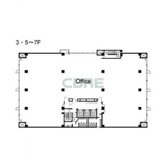3階〜5階 平面図