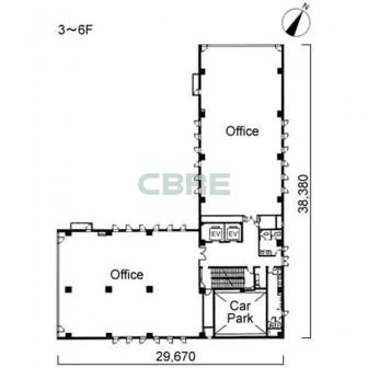 3階〜6階 平面図
