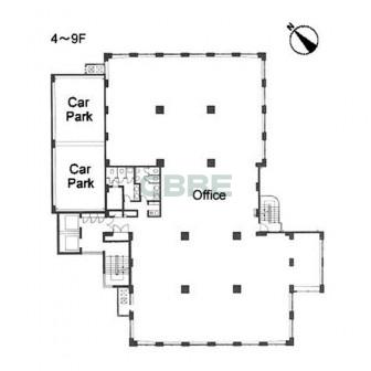 4階〜9階 平面図