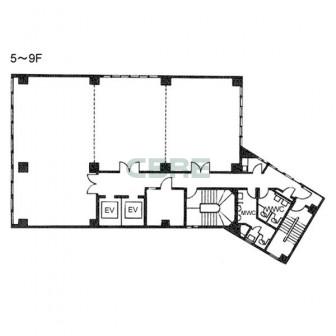 5階〜9階 平面図
